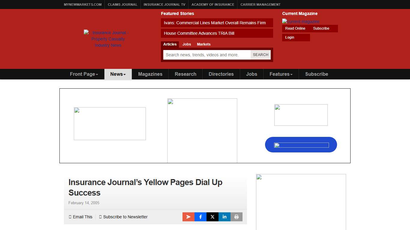 Insurance Journal’s Yellow Pages Dial Up Success